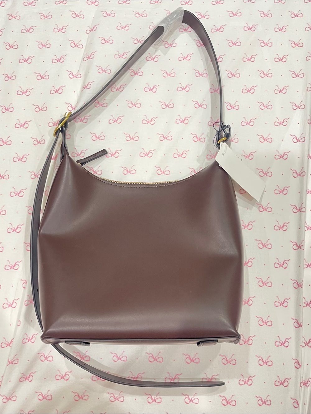 Uniqlo Faux Leather Square Shoulder Bag in Dark Brown